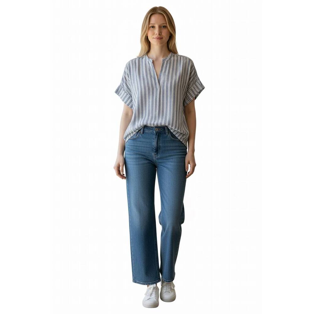 NEW HARTFORD casa woven pullover shirt in blue